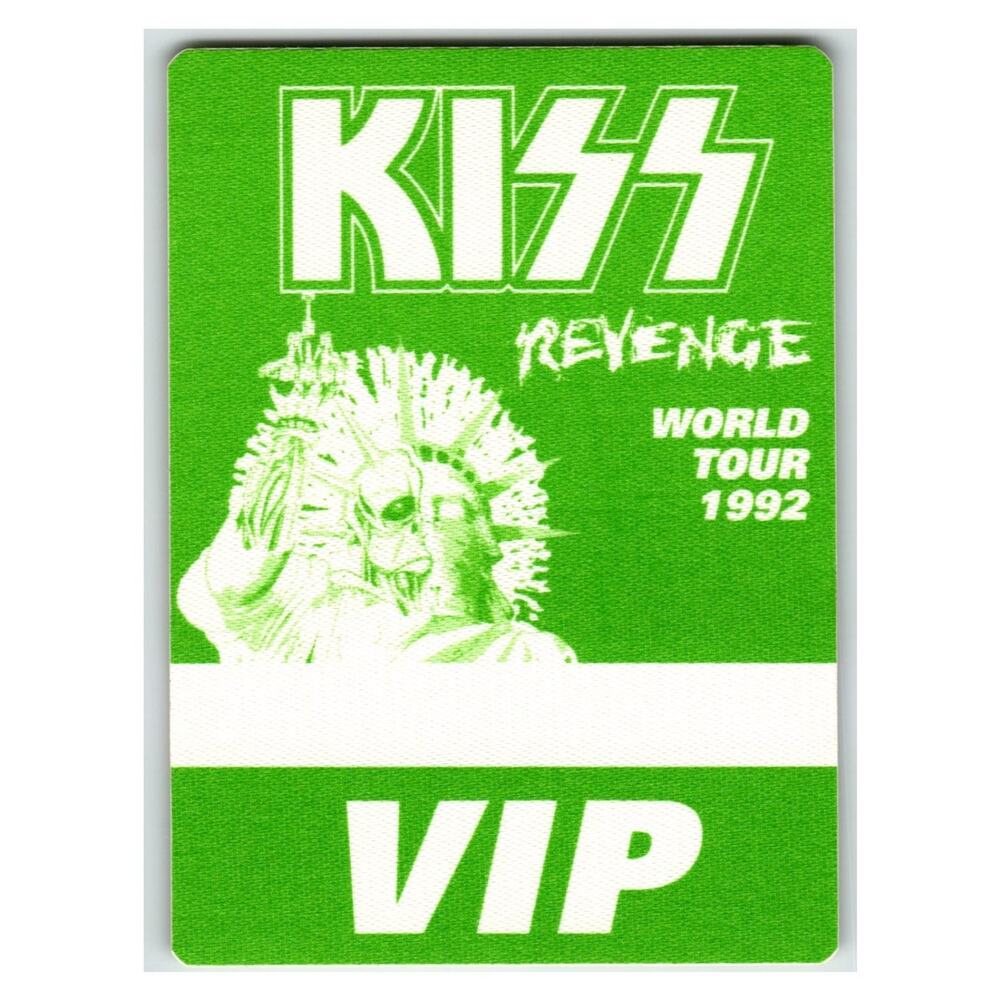 KISS Revenge World Tour 1992 VIP Pass Laminate Green Concert Memorabilia